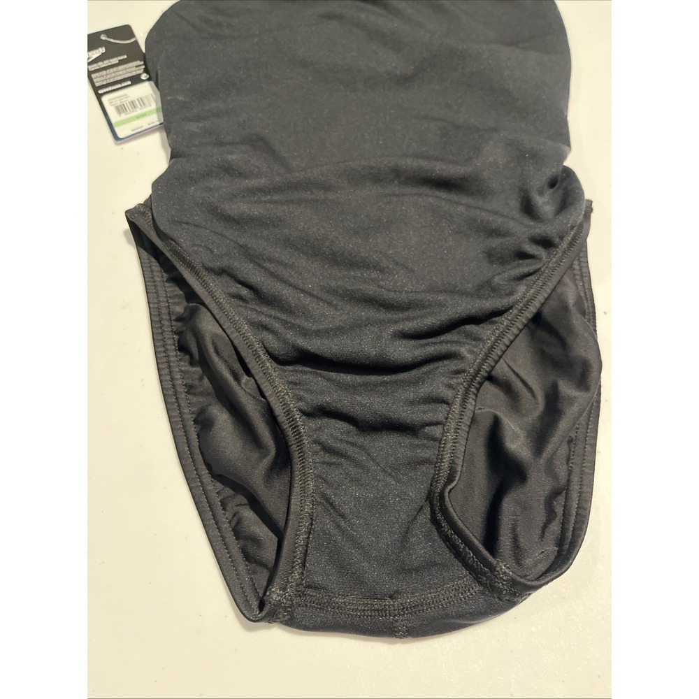 Speedo Team Black One Piece Swimsuit Women 8/34 - Picture 3 of 4